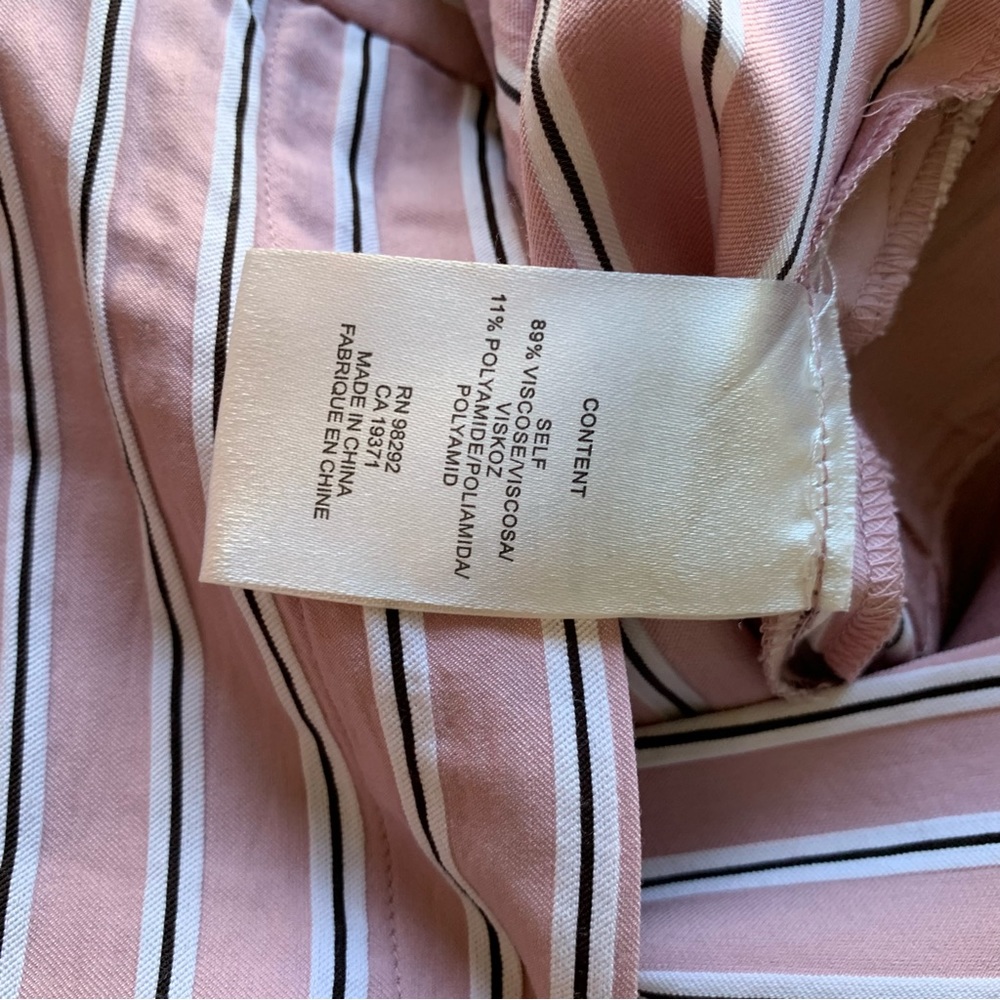 Tibi Striped drawstring gathered Trousers pale pink - Picture 10 of 14